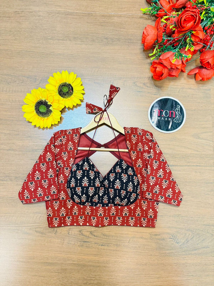 Ajrakh Style Masaba Cotton Blouse