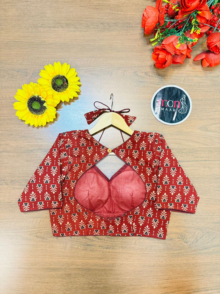 Ajrakh Style Masaba Cotton Blouse