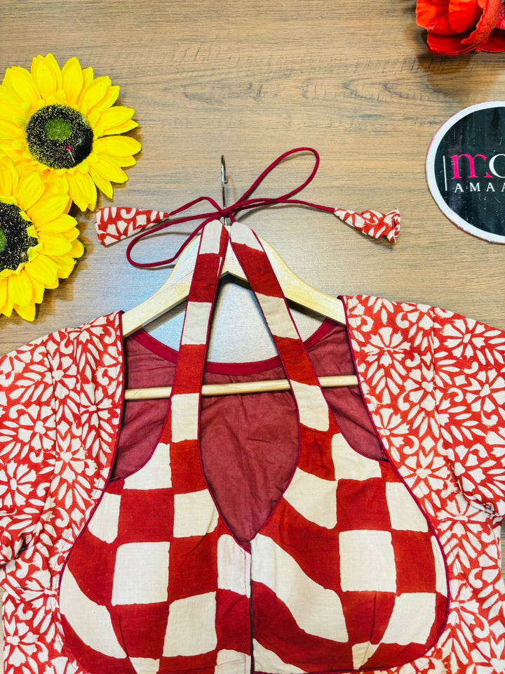 Red shadow Masaba Cotton Blouse