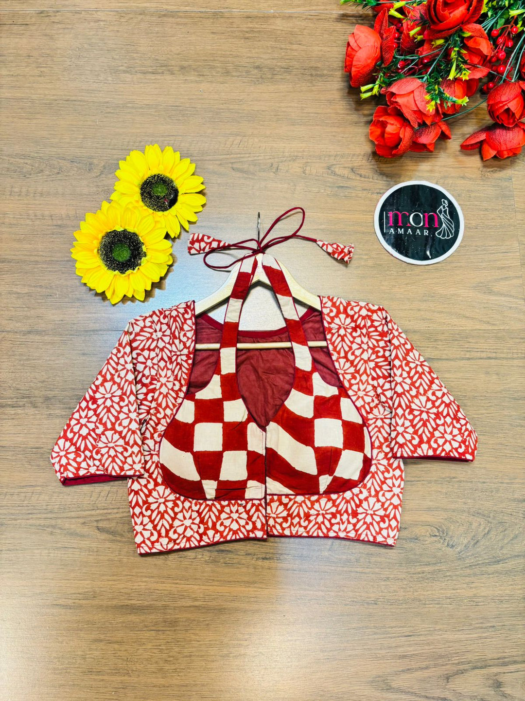 Red shadow Masaba Cotton Blouse