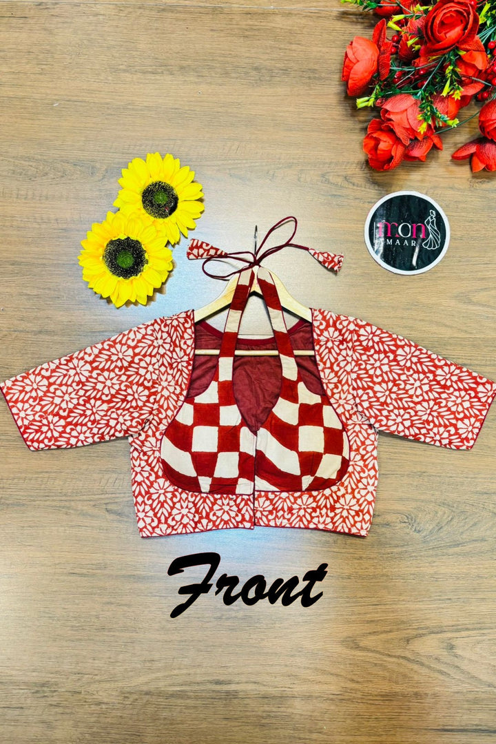 Red shadow Masaba Cotton Blouse