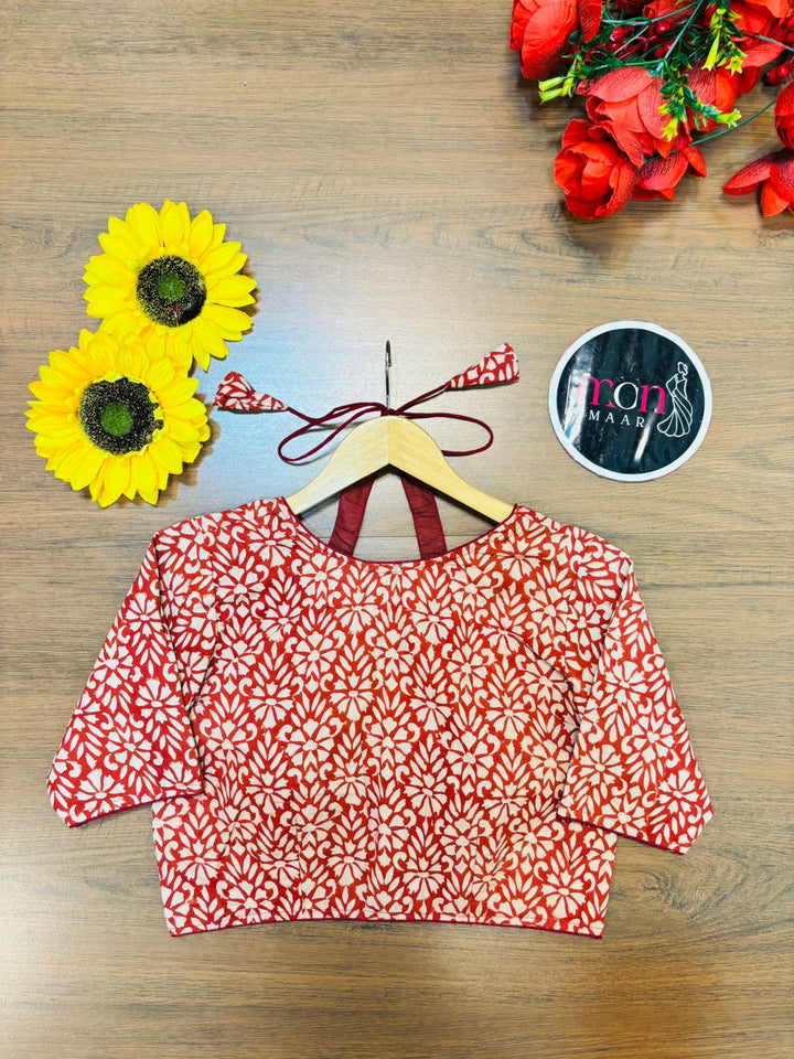 Red shadow Masaba Cotton Blouse