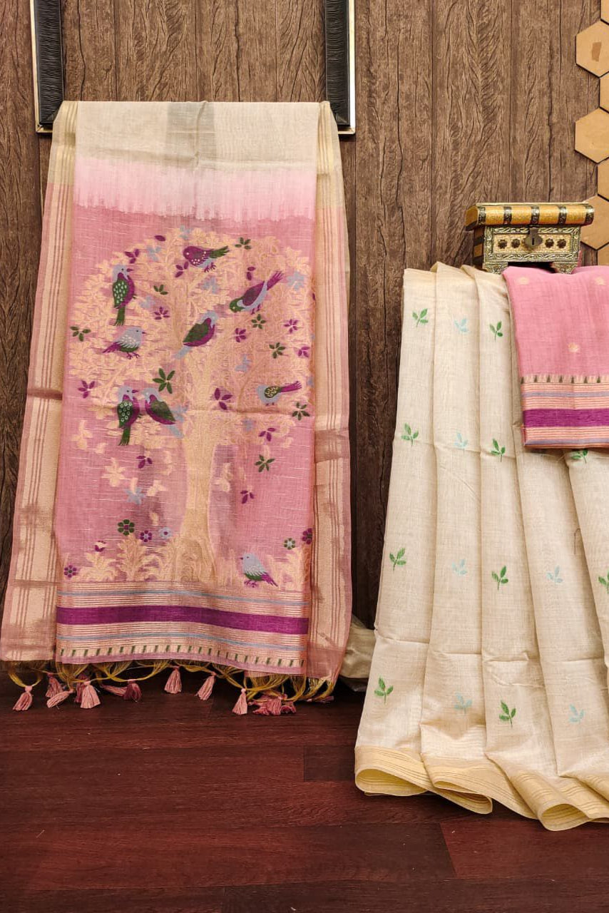 Twilight Radiance Muga Cotton Saree
