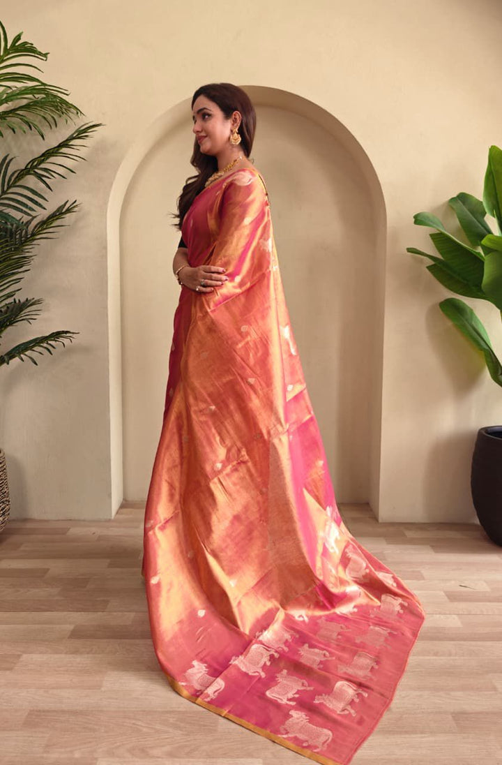 Divine Kamdhenu Tissue Silk Saree