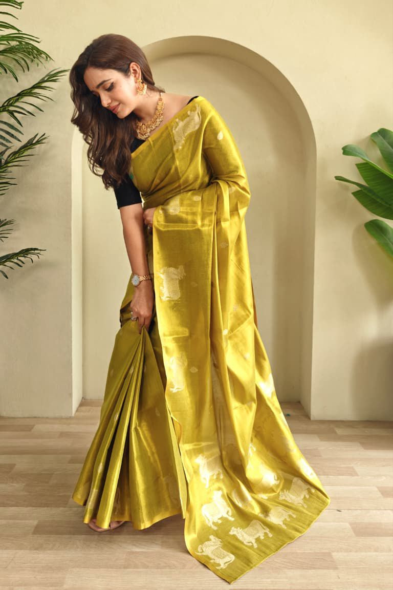 Divine Kamdhenu Tissue Silk Saree