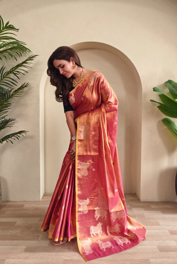 Divine Kamdhenu Tissue Silk Saree