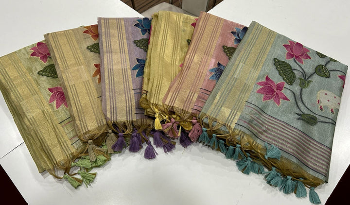 Amber Gleam Tissue Silk Saree