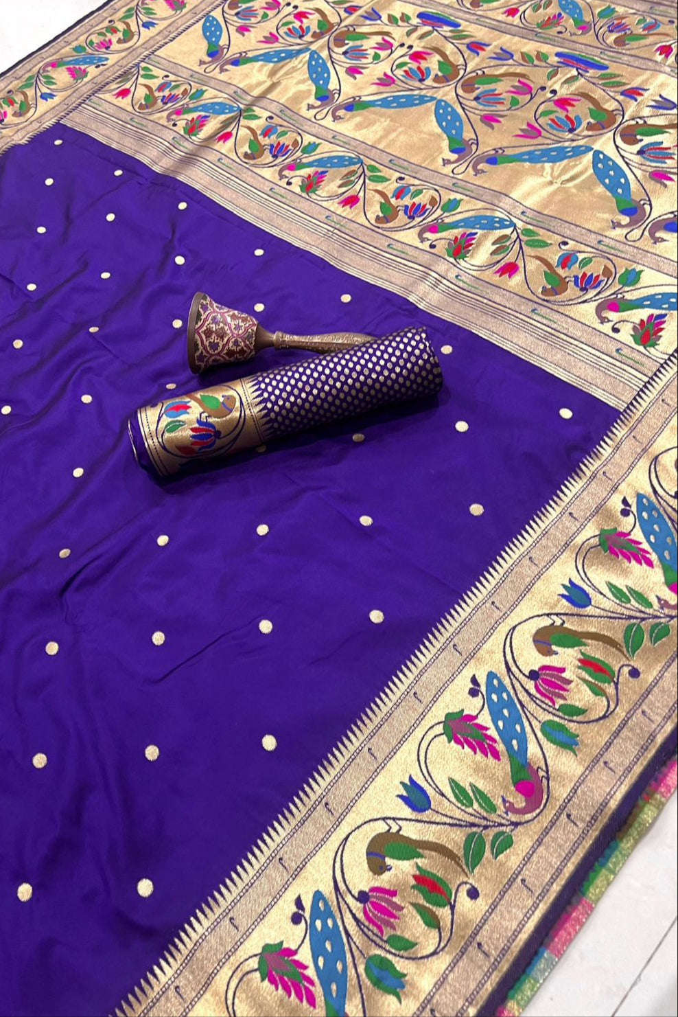 Evening Star Kanchivaram Paithani Silk Saree