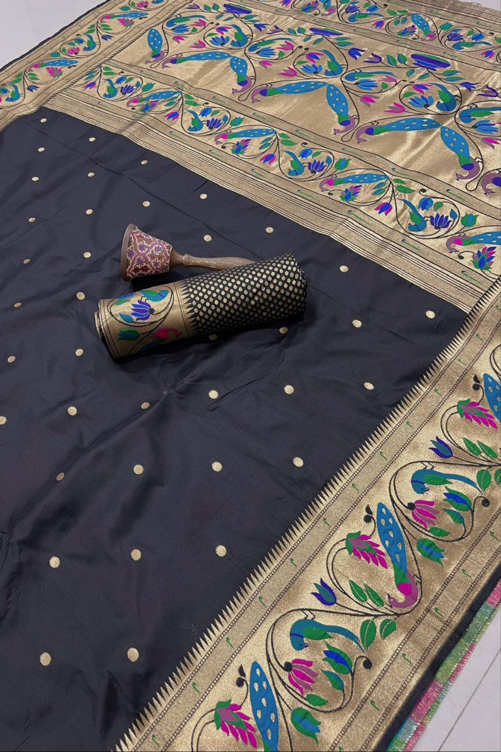 Evening Star Kanchivaram Paithani Silk Saree