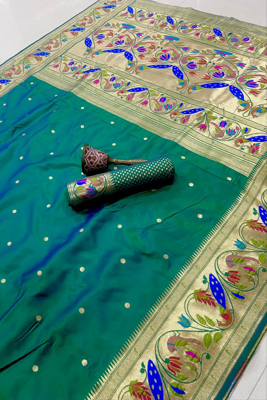 Evening Star Kanchivaram Paithani Silk Saree
