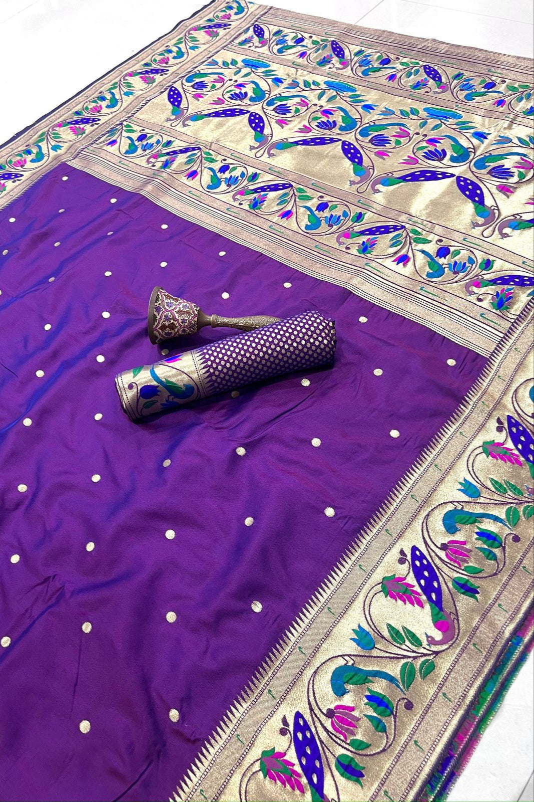 Evening Star Kanchivaram Paithani Silk Saree