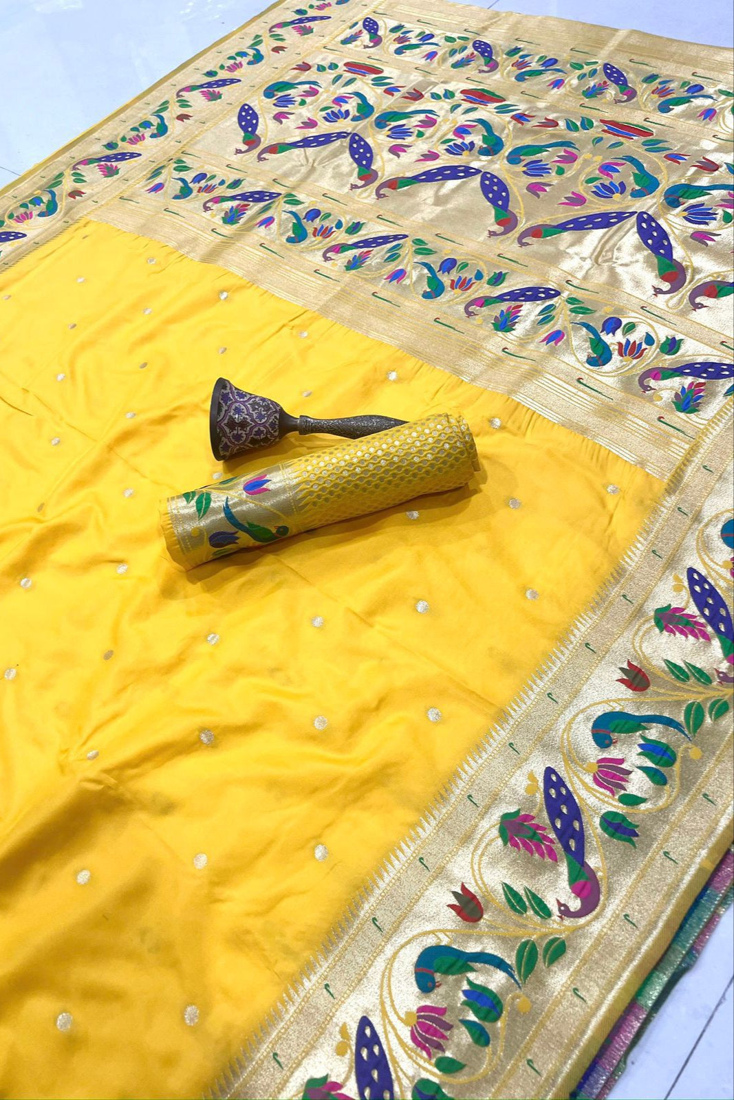 Evening Star Kanchivaram Paithani Silk Saree