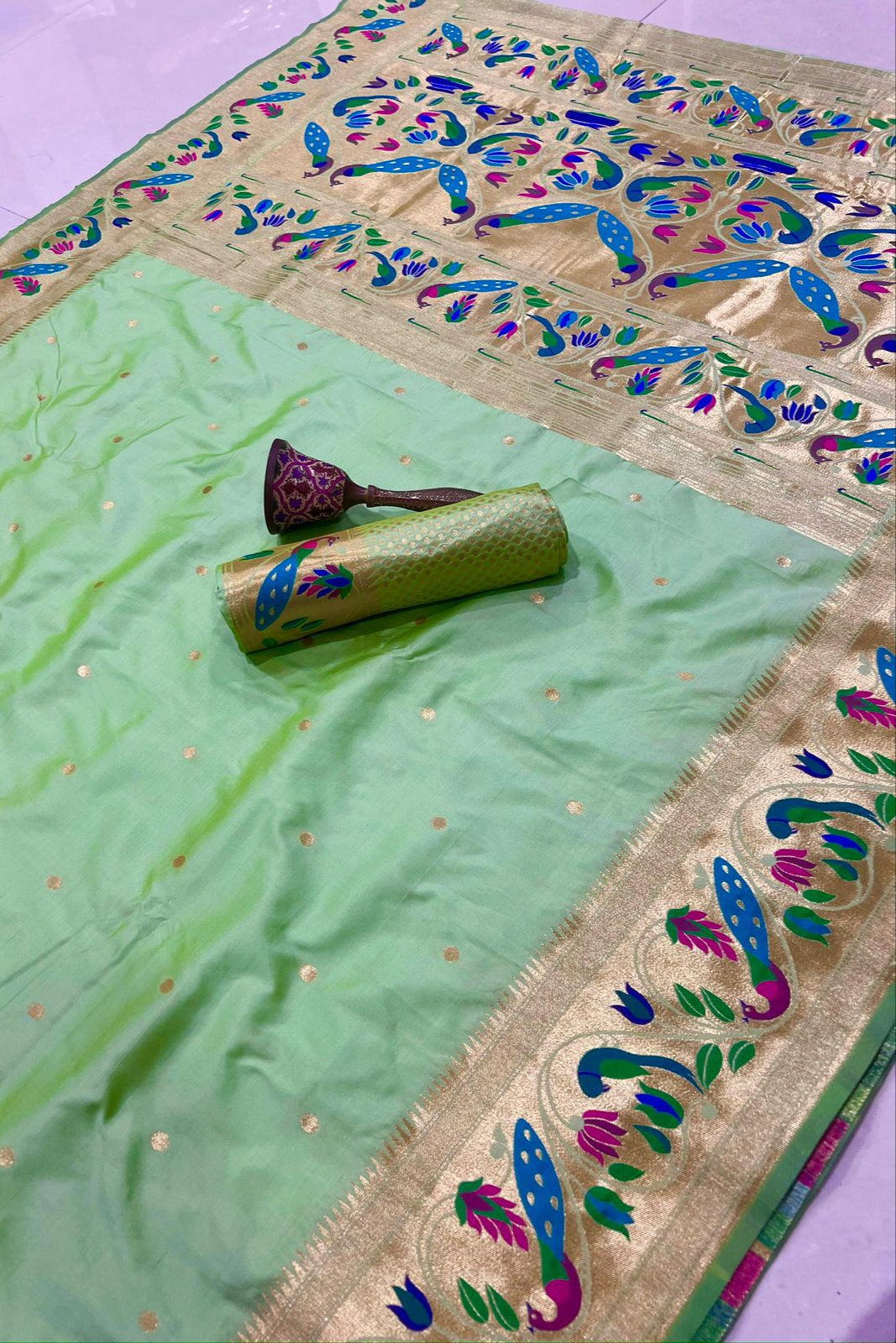 Evening Star Kanchivaram Paithani Silk Saree