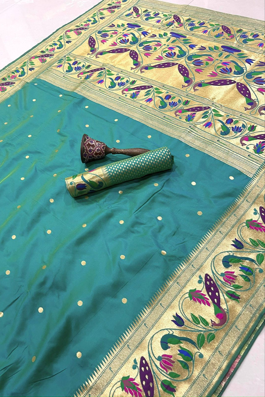 Evening Star Kanchivaram Paithani Silk Saree