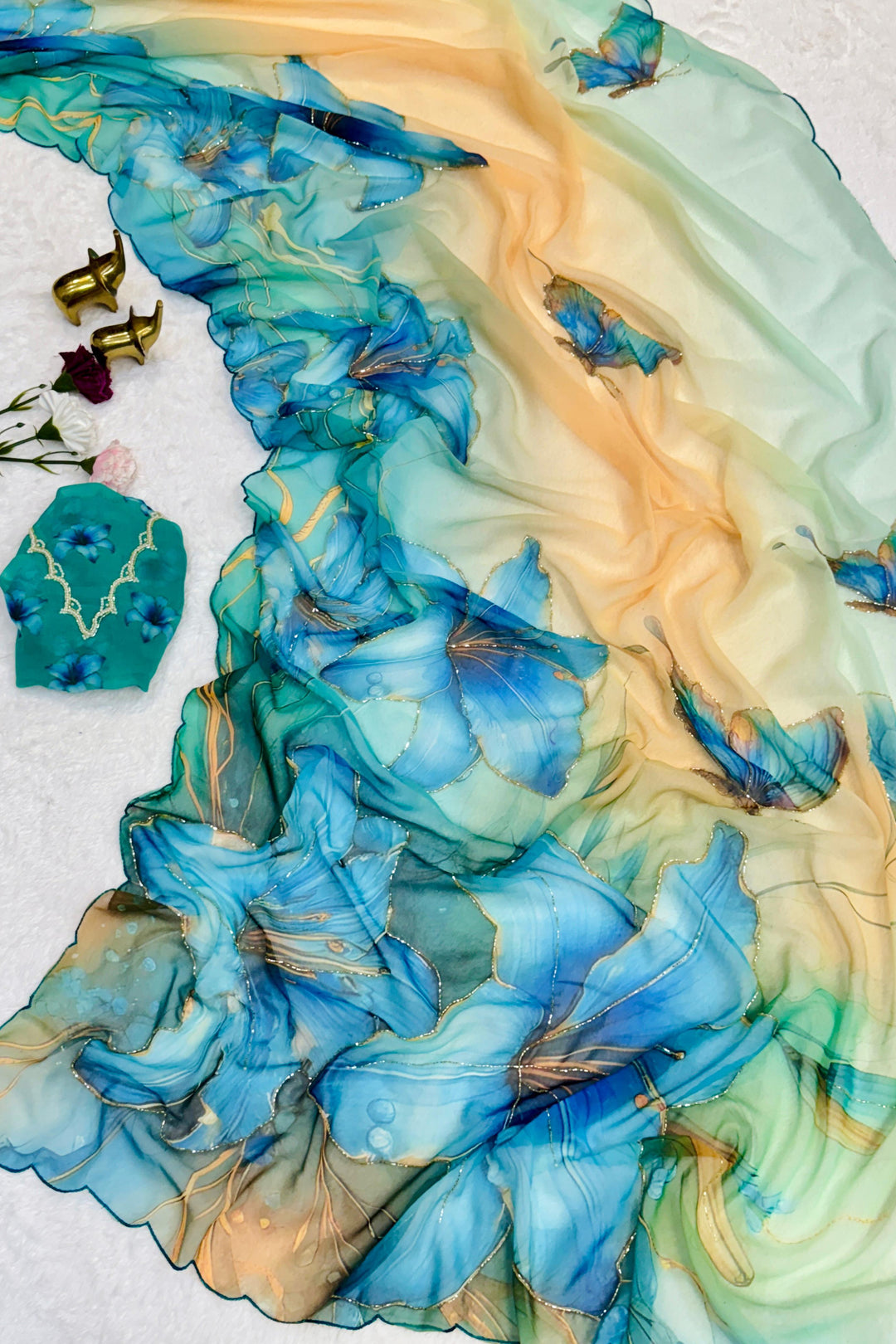 Amber Breeze Fancy Chiffon Saree