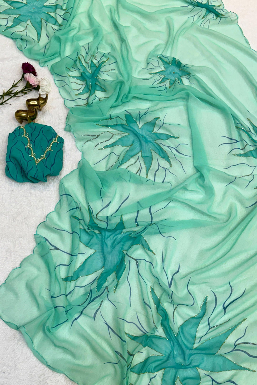Amber Breeze Fancy Chiffon Saree