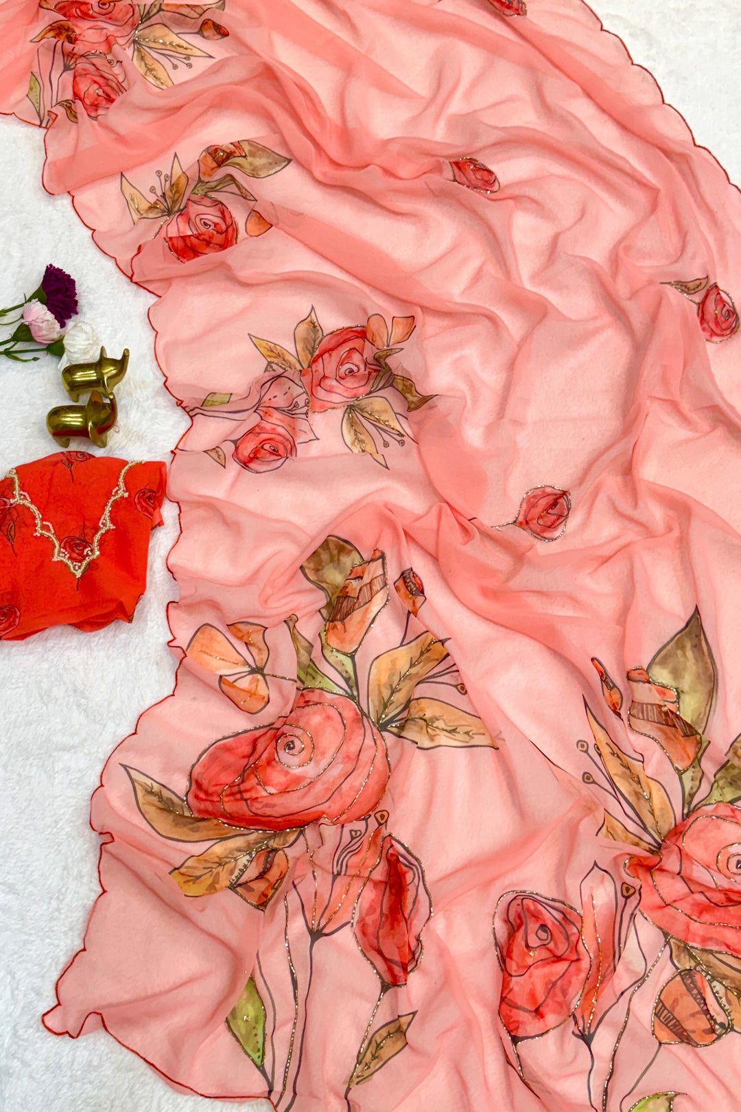 Amber Breeze Fancy Chiffon Saree