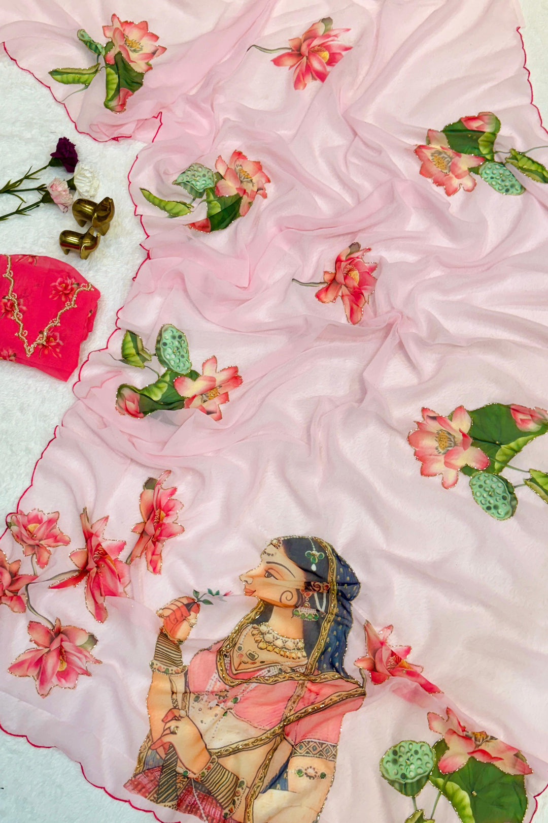 Amber Breeze Fancy Chiffon Saree