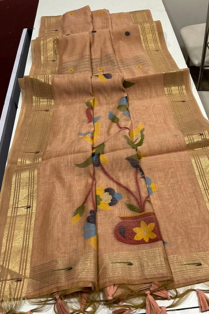 Eternal Shine Muga Cotton Saree