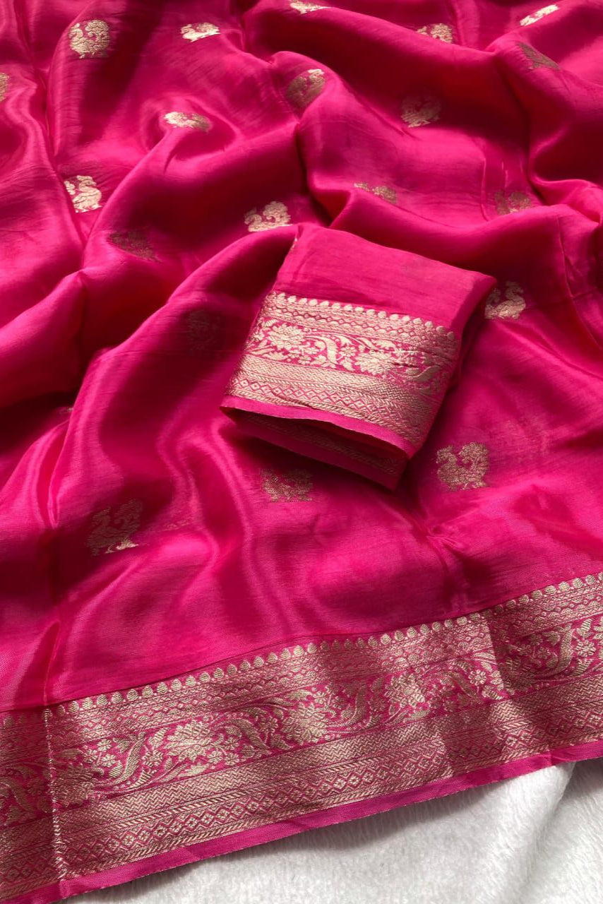 Dewkissed Desire Viscose Crepe Silk Saree