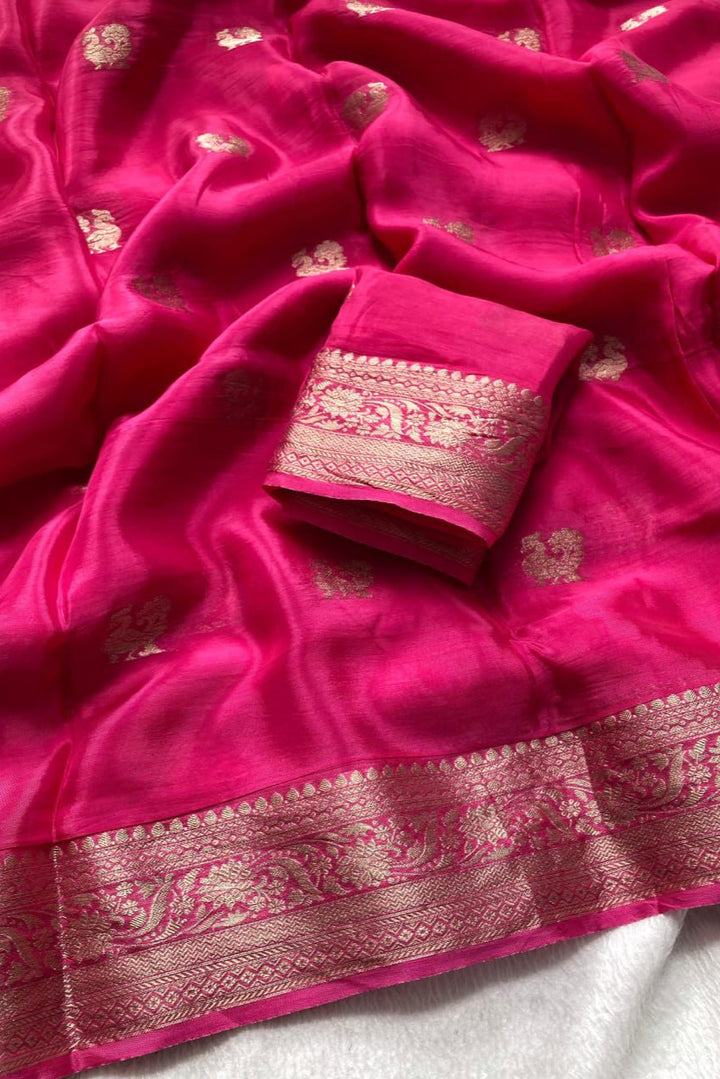 Dewkissed Desire Viscose Crepe Silk Saree