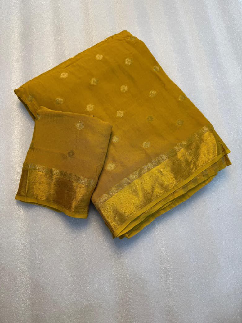 Golden Aura Chinnon Silk Saree