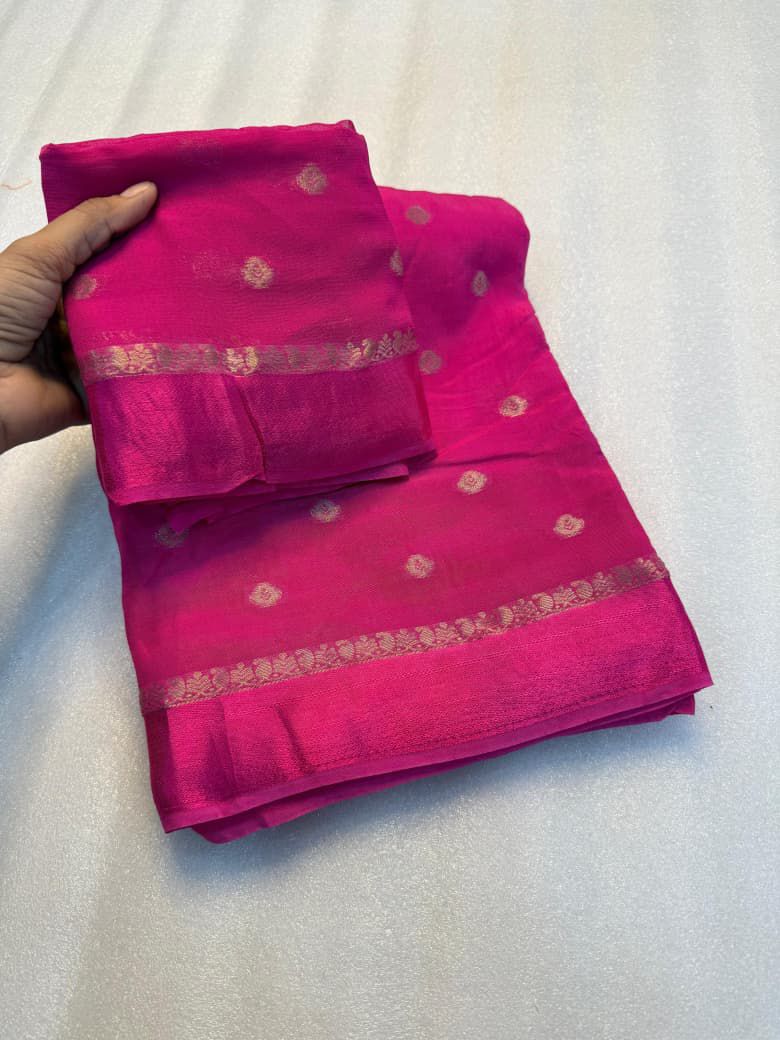 Golden Aura Chinnon Silk Saree