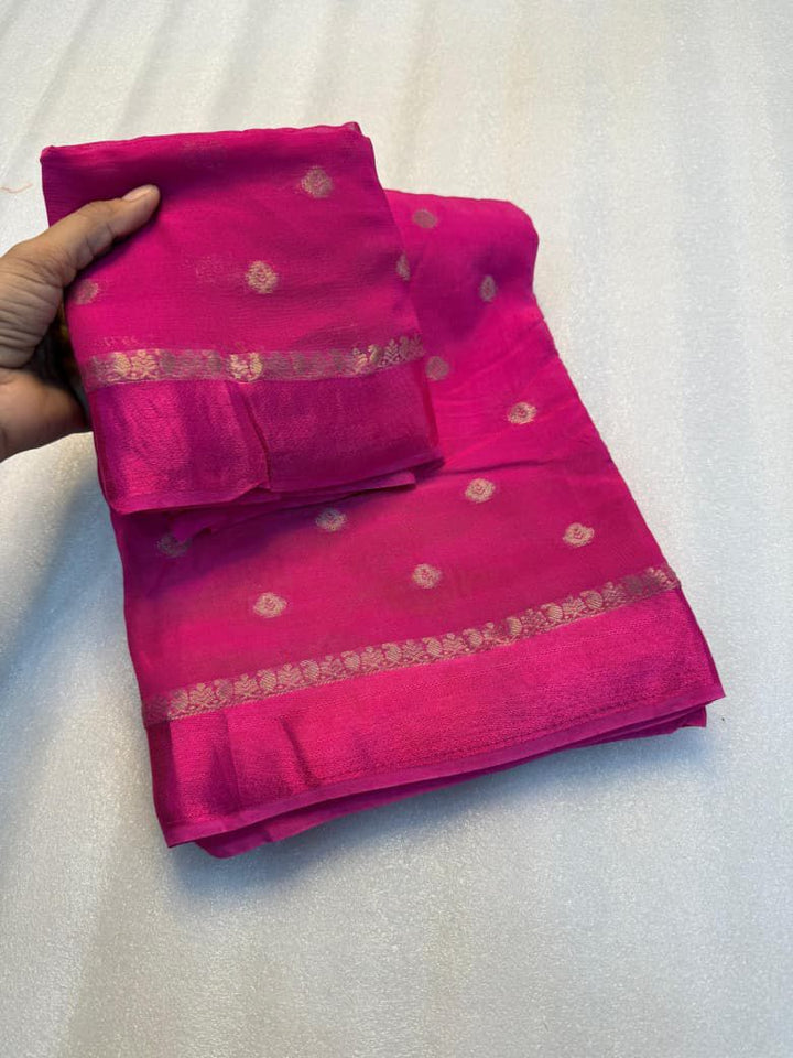 Golden Aura Chinnon Silk Saree