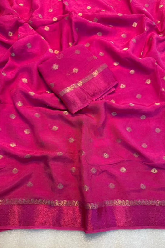 Golden Aura Chinnon Silk Saree