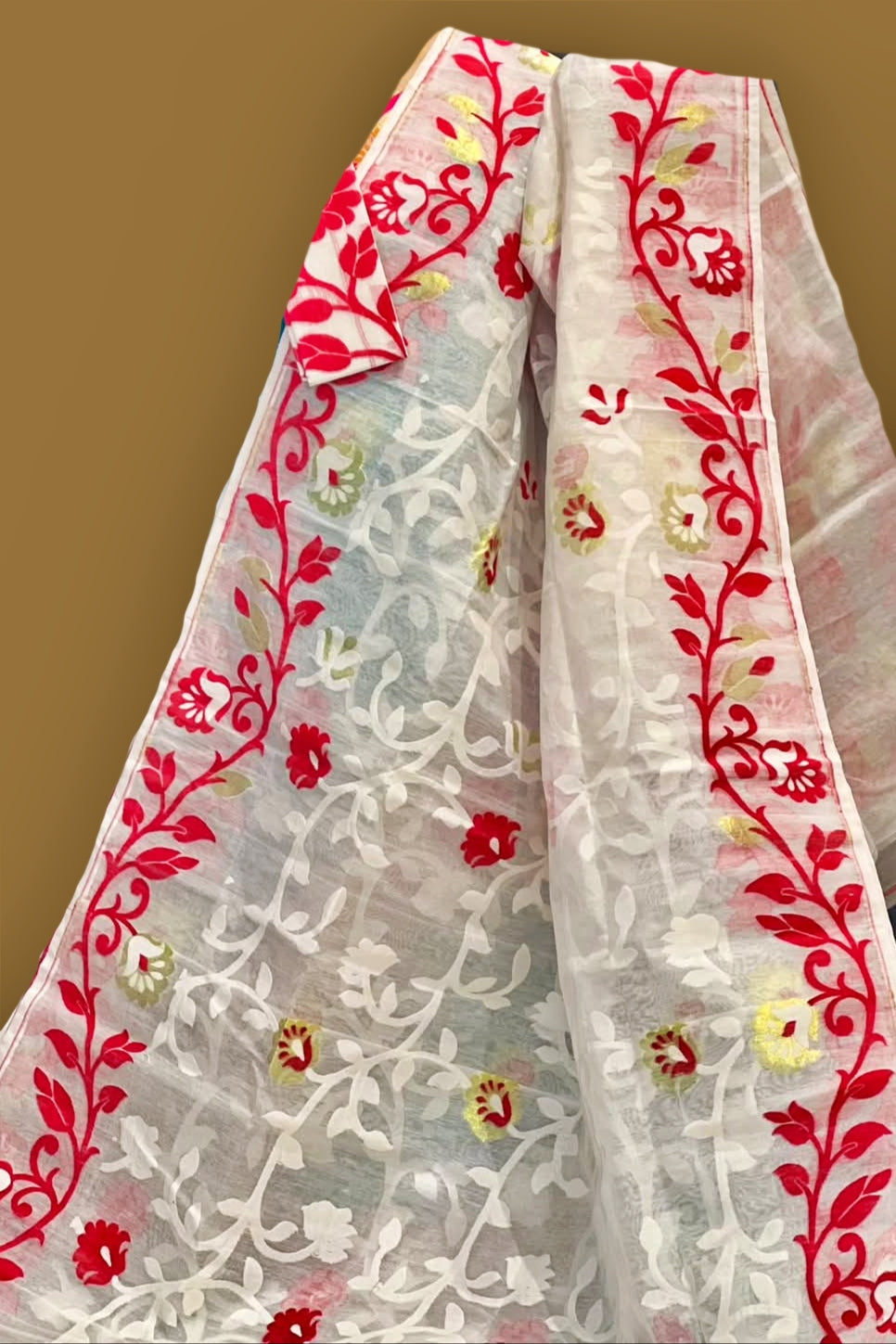 Neel Megh Dhakai Jamdani Saree
