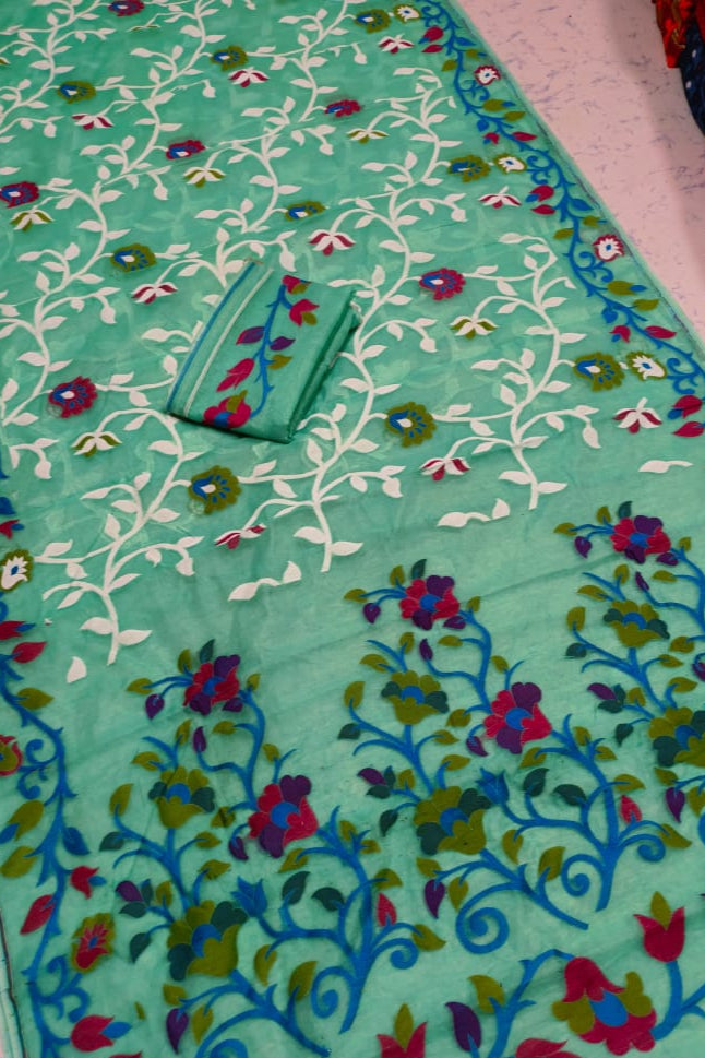 Neel Megh Dhakai Jamdani Saree