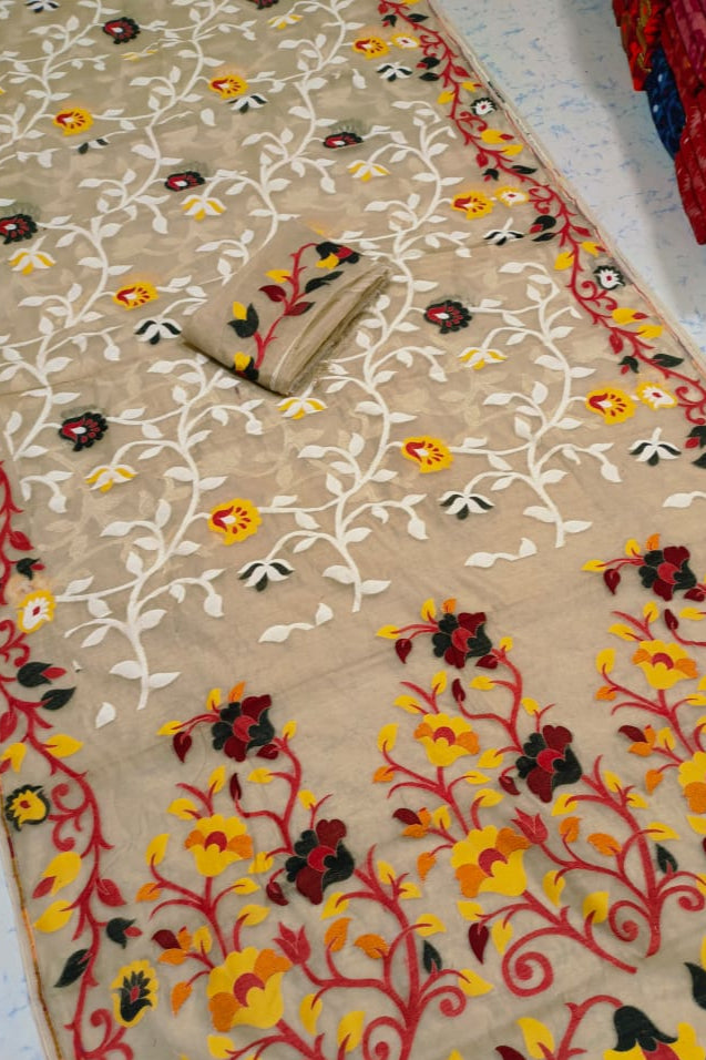 Neel Megh Dhakai Jamdani Saree