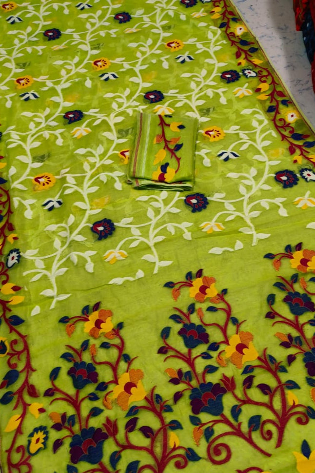 Neel Megh Dhakai Jamdani Saree