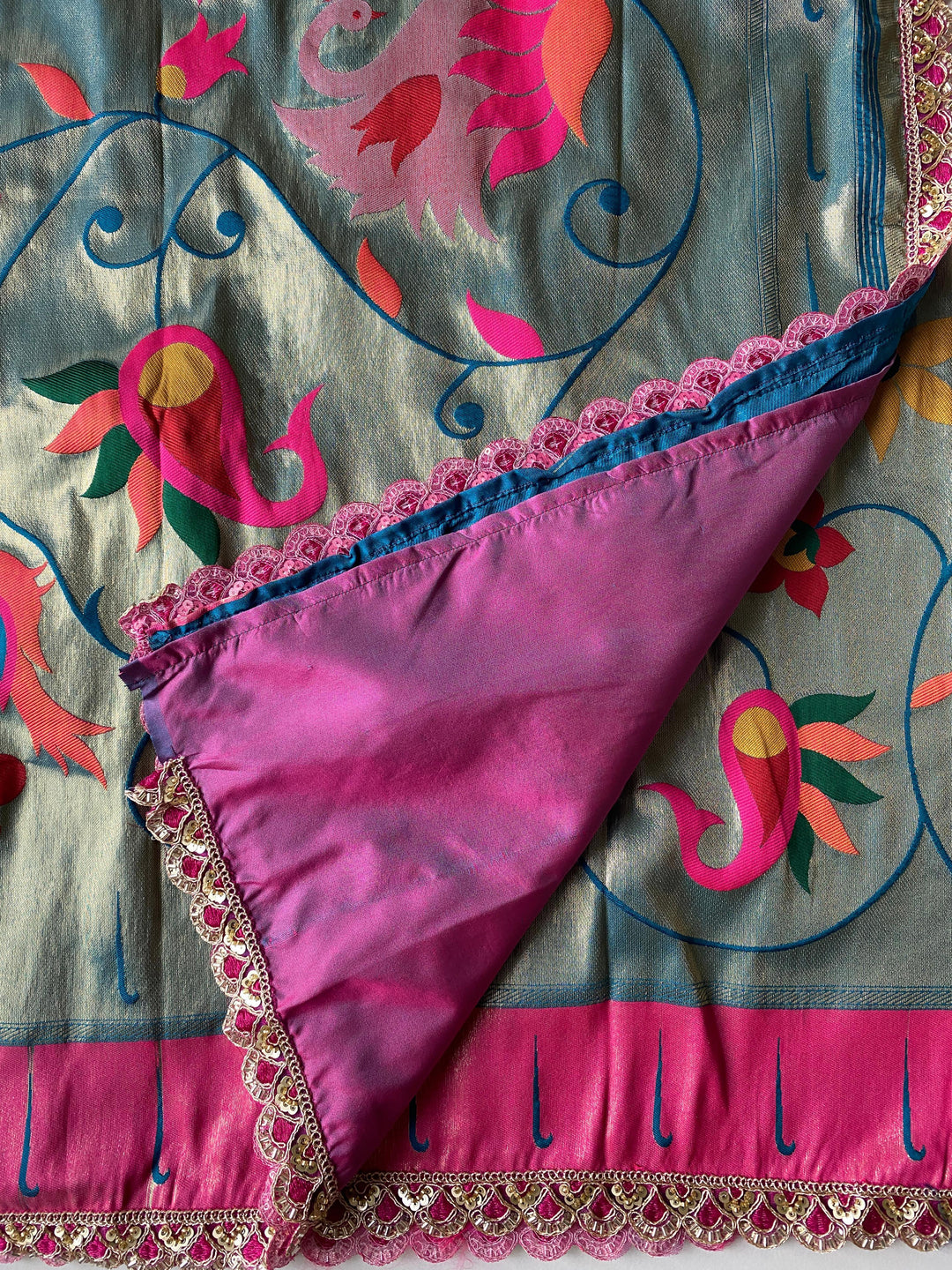 Crimson Canopy Paithani Silk Saree