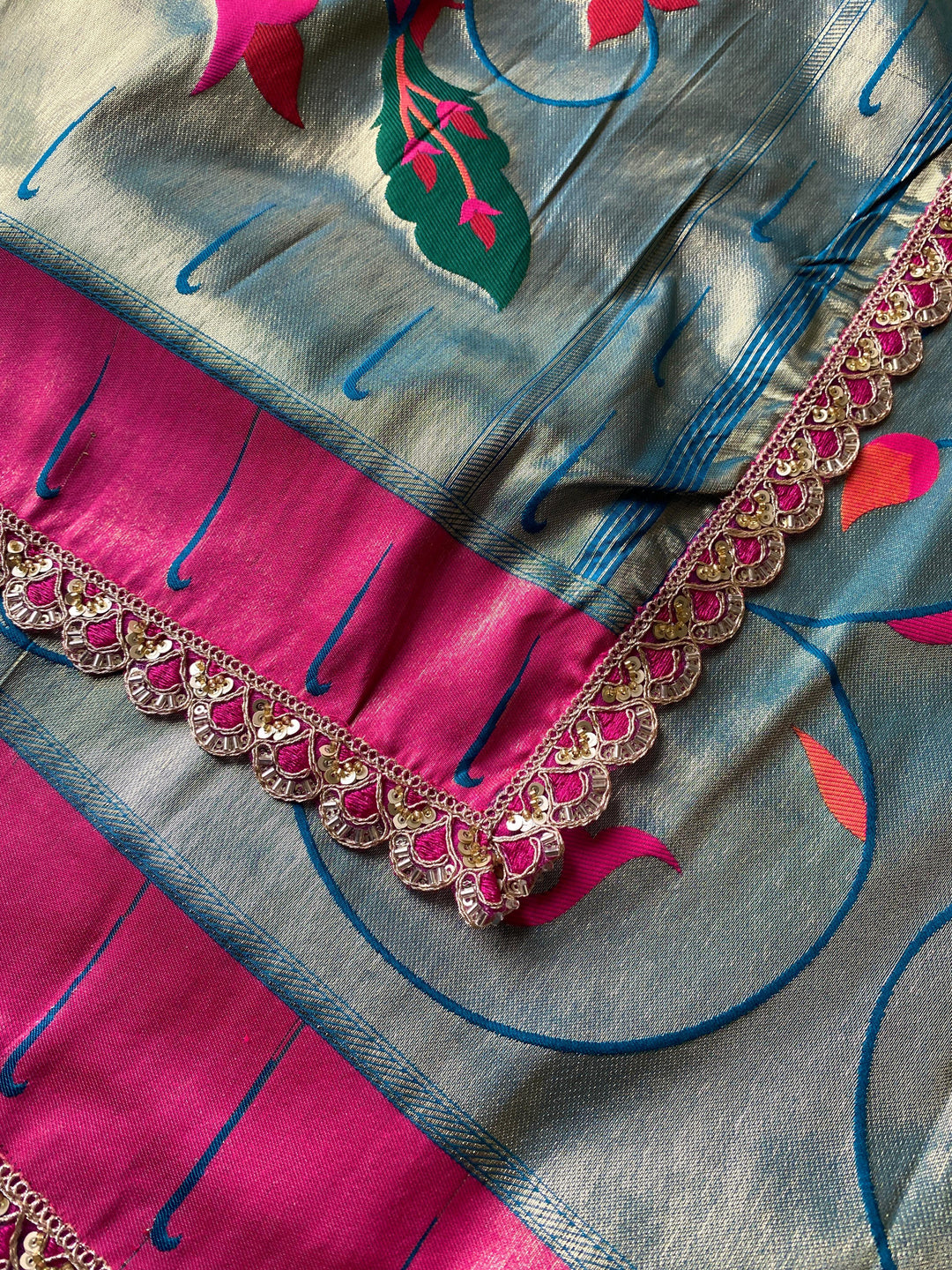 Crimson Canopy Paithani Silk Saree