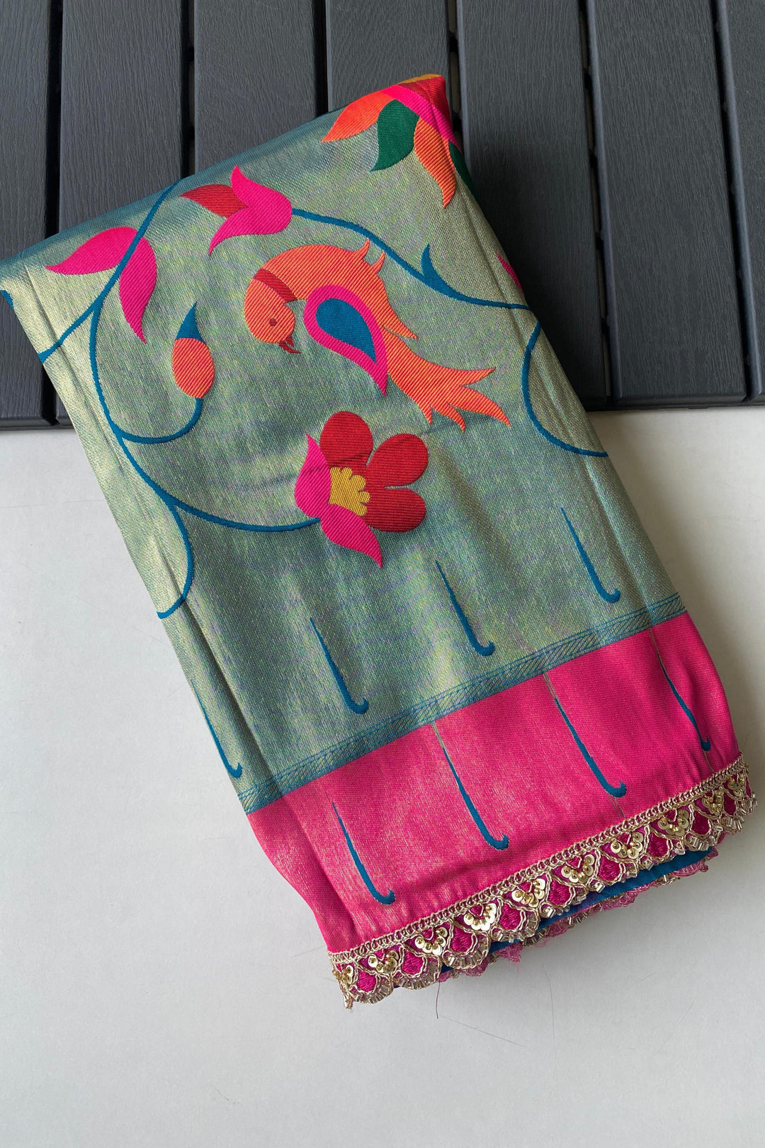 Crimson Canopy Paithani Silk Saree