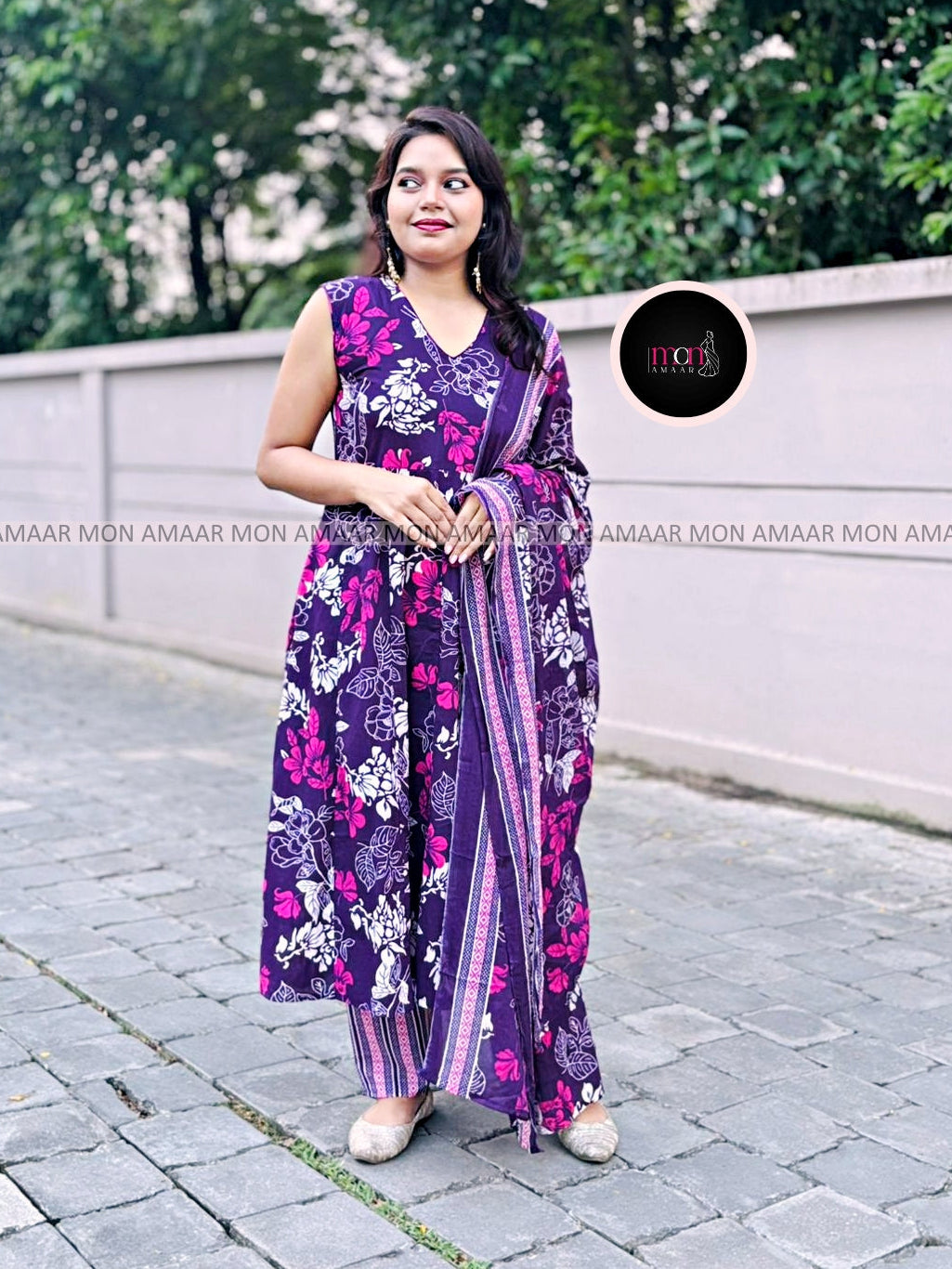 World Of  Flower-Cotton Kurti Set