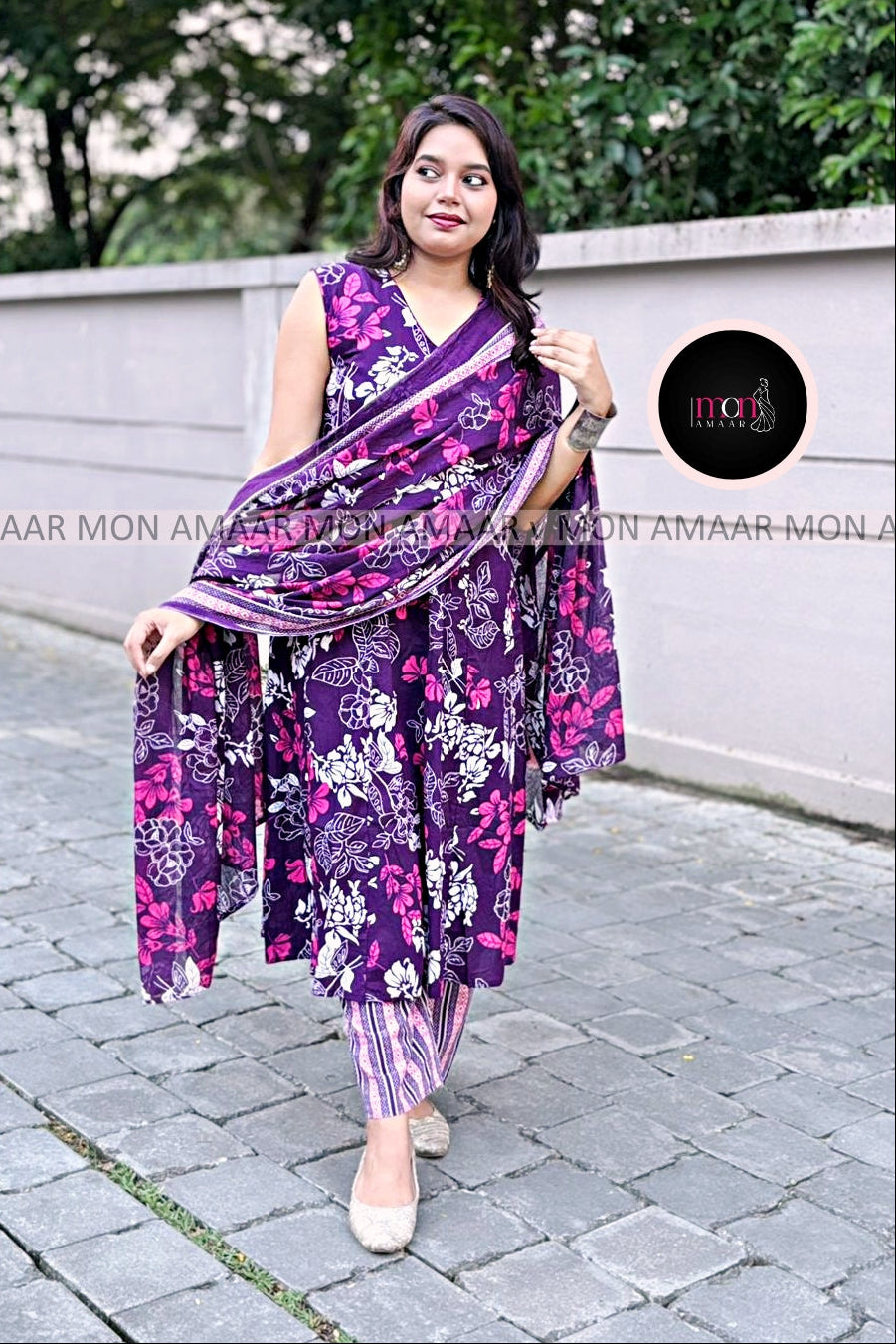 World Of  Flower-Cotton Kurti Set