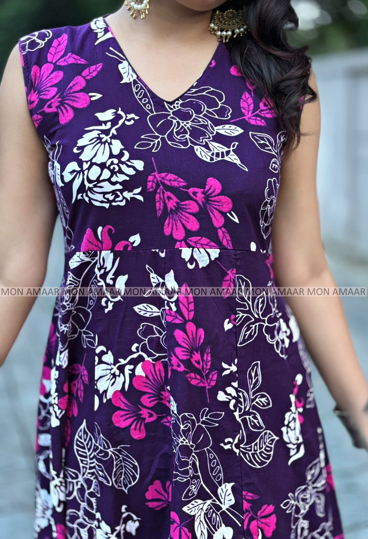 World Of  Flower-Cotton Kurti Set