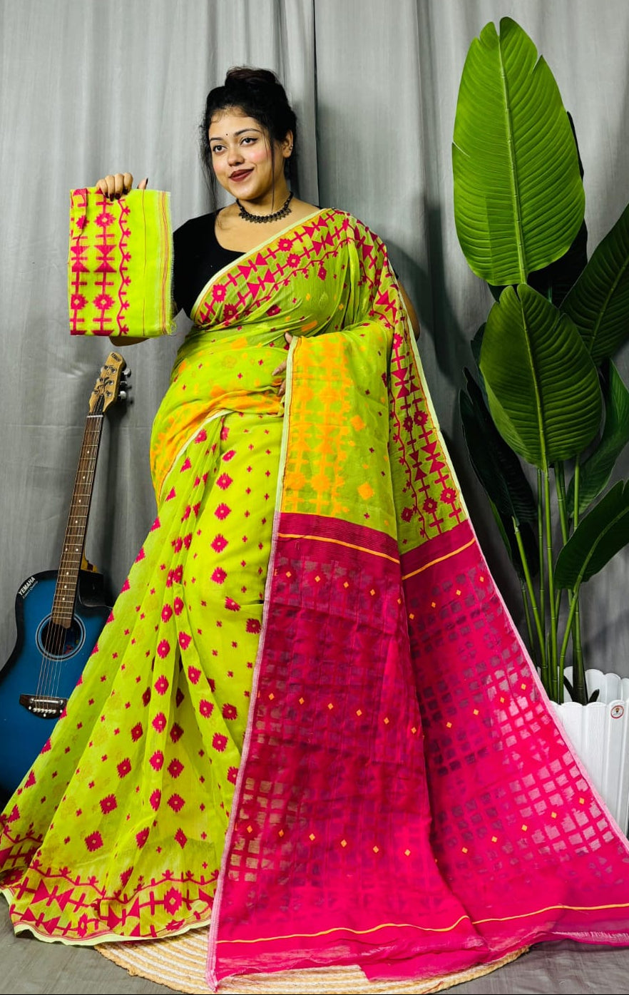 Ganga Jamuna Special Dhakai Jamdani Saree