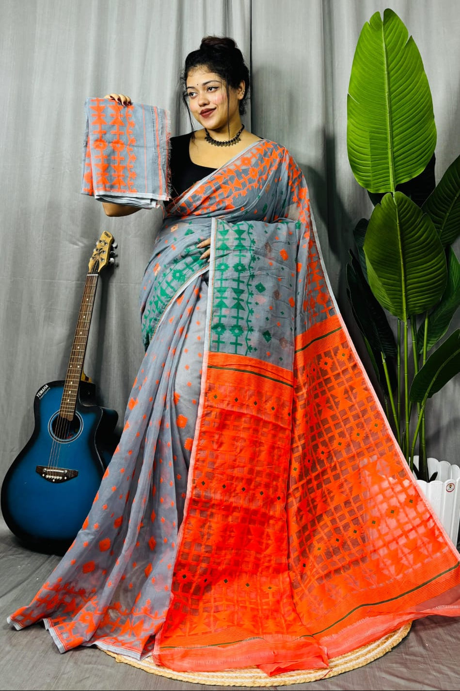 Ganga Jamuna Special Dhakai Jamdani Saree