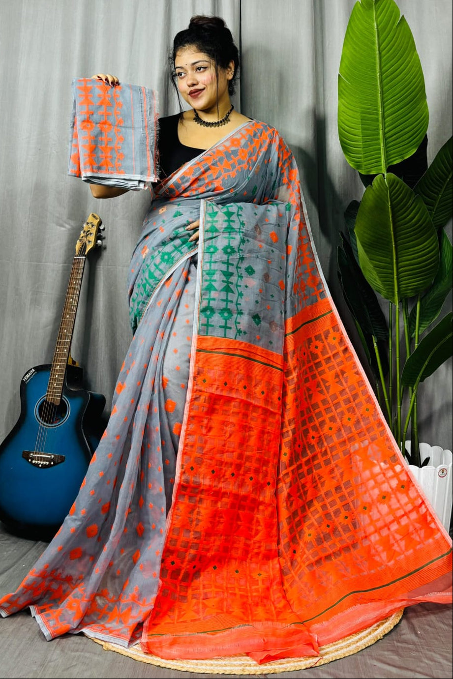 Ganga Jamuna Special Dhakai Jamdani Saree