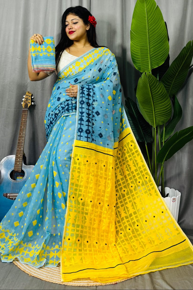 Ganga Jamuna Special Dhakai Jamdani Saree