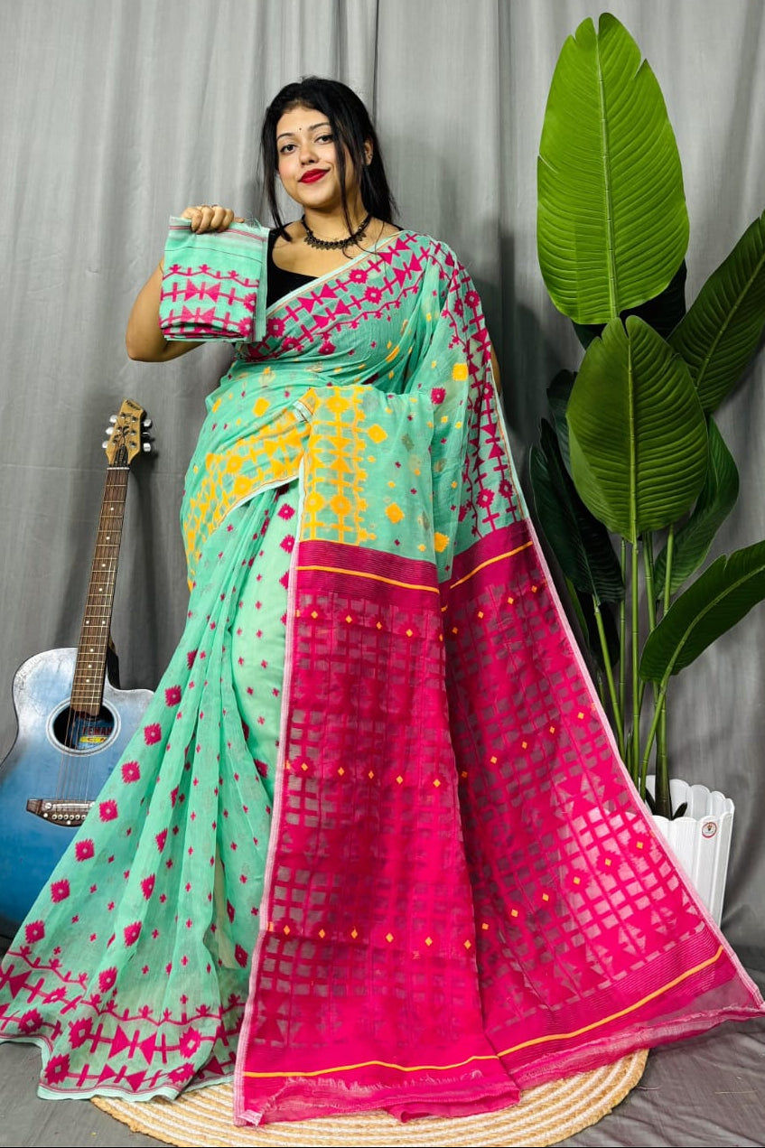 Ganga Jamuna Special Dhakai Jamdani Saree