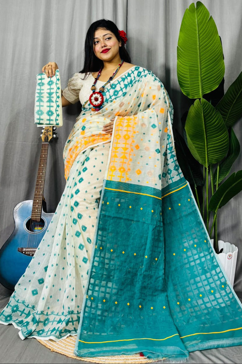 Ganga Jamuna Special Dhakai Jamdani Saree