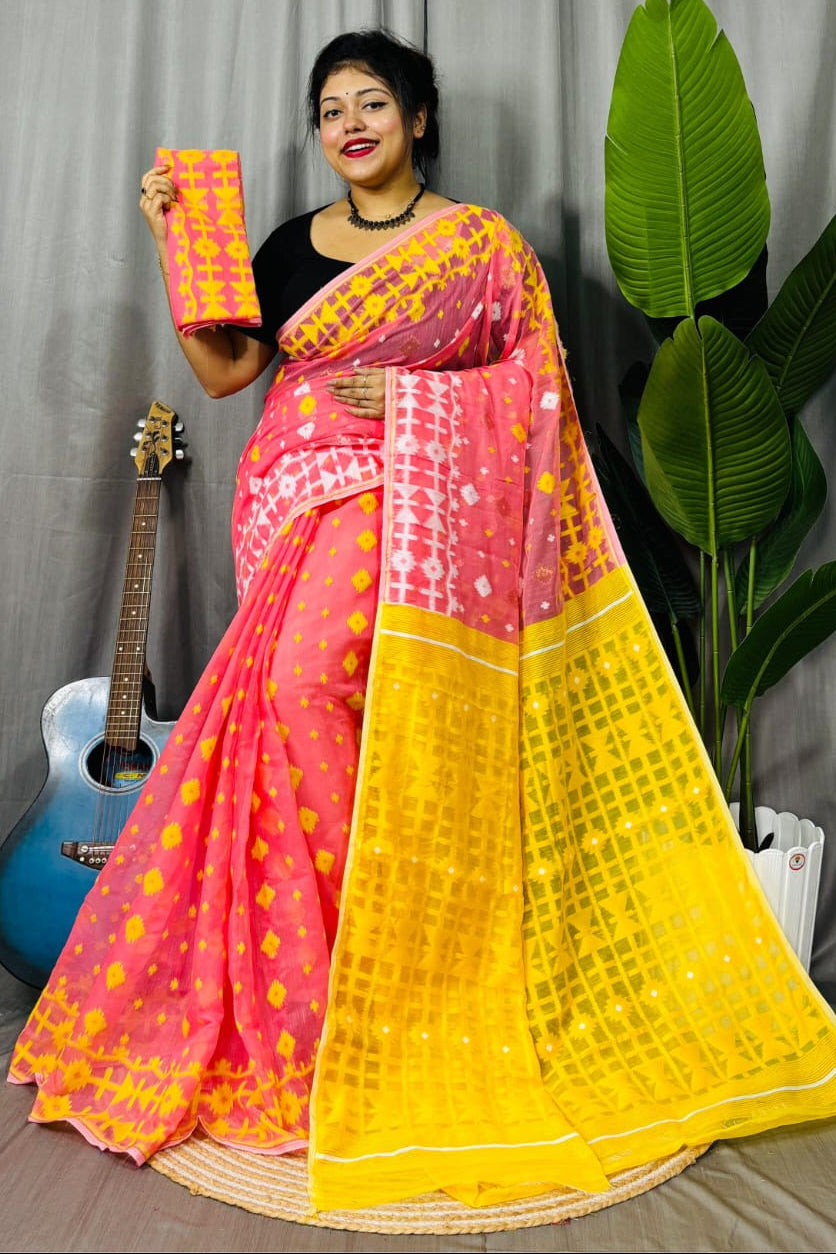 Ganga Jamuna Special Dhakai Jamdani Saree
