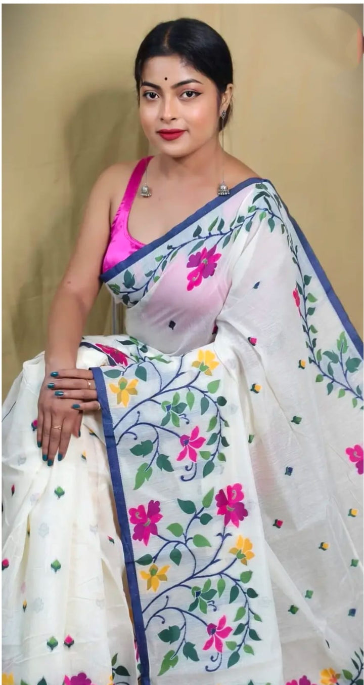 Roop Sundori Cotton Silk Jamdani Saree