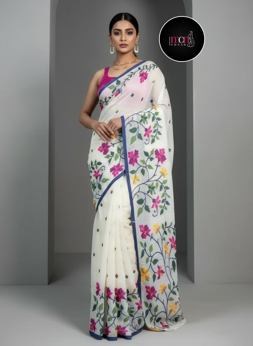 Roop Sundori Cotton Silk Jamdani Saree