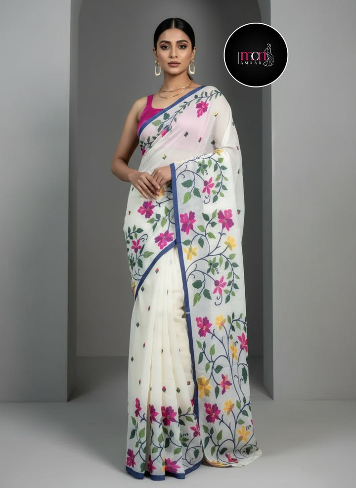 Roop Sundori Cotton Silk Jamdani Saree