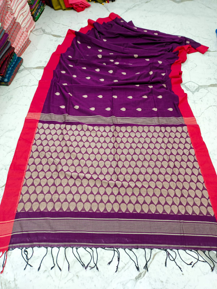 Alokoli Khadi Cotton Jamdani Saree